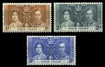 Британский Золотой Берег 1937 г. • Gb# 117-119 • 1 - 3 d. • Коронация Георга VI • полн. серия • MLH OG VF ( кат.- £7,5 )