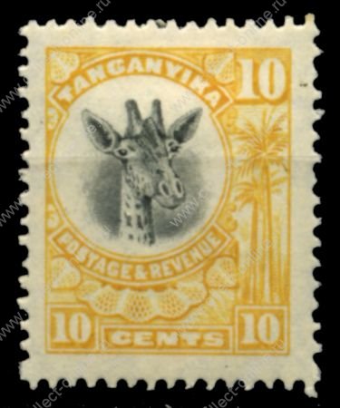 Танганьика 1925 г. • Gb# 90 • 10 c. • осн. выпуск • жираф • MH OG VF ( кат. - £10 )