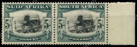 Южная Африка 1933-1948 гг. • GB# 64a • 5 sh. • осн. • выпуск • повозка переселенцев (пара) • MNH OG XF+ ( кат. - £65 )