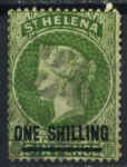 Святой Елены о-в 1864 - 1880 гг. • Gb# 30 • 1 sh. на 6 d. • Королева Виктория • надпечатка нов. номинала • Used VF ( кат.- £15 )