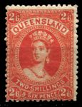 Квинсленд 1882-1895 гг. • GB# 158 • 2s.6d. • Королева Виктория • MH OG VF ( кат. - £50 )