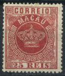 Макао • 1884-1885 гг. • SC# 6 • 25 r. • 1-й выпуск • стандарт • MH OG VF ( кат. - $25 )