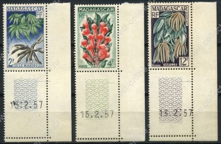 Мадагаскар 1957 г. • Iv# 332-4 • 2 - 12 fr. • специи • полн. серия • MNH OG VF