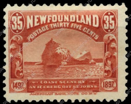 Ньюфаундленд 1897 г. • SC# 73 • 35 c. • 400-летие открытия Ньюфаундленда • айсберг Сент-Джон • MH OG VF ( кат.- $ 120 )