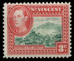 Сент-Винсент 1949-1952 гг. • Gb# 166 • 3 c. • Георг VI основной выпуск • вид на Кингстаун • MNH OG VF