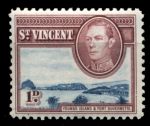 Сент-Винсент 1938-1947 гг. • Gb# 150 • 1 d. • Георг VI основной выпуск • остров молодых • MNH OG VF