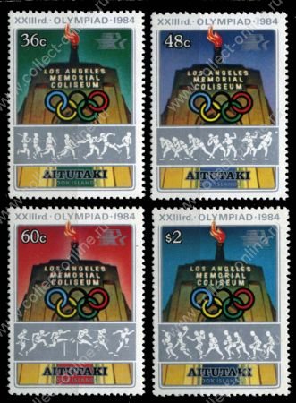 Аитутаки 1984 г. • SC# 342-5 • 36 c. - $2 • Летние Олимпийские игры, Лос-Анджелес • MNH OG XF • полн. серия