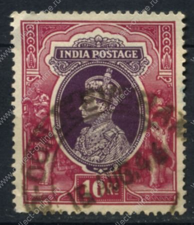 Индия 1937 - 1940 гг. • Gb# 262 • 10 R. • Георг VI • основной выпуск • Used F