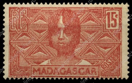 Мадагаскар 1930 - 1938 гг. • Iv# 166 • 15 c. • осн. выпуск • девушка народа бецилео • MNH OG* VF