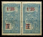 Мадагаскар 1922 - 1927 гг. • Iv# 151 • 1.25 на 1 fr. • осн. выпуск • надпечатка нов. номинала • MH OG* VF • пара