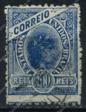 Бразилия 1905 г. • SC# 170 • 200 R. • в.з. - текст • стандарт • Used VF ( кат. - $1,50 )