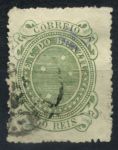 Бразилия 1890-1 гг. • SC# 100 • 50 R. • символы страны • cозвездие Южный крест • Used VF