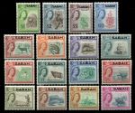 Сабах 1964 г. • Gb# 408-23 • 1 c. - $10 • Елизавета II осн. выпуск (надпечатки) • Виды и фауна • MNH OG XF • полн. серия ( кат. - £75 )