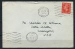 Великобритания 1951 г. • GB# 507 • 2 ½ d. • на конверте в Вашингтон(США) • Used XF