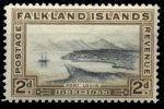 Фолклендские о-ва 1933 г. • Gb# 130 • 2 d. • 100-летие Британской администрации • бухта Порт-Луиса • MH OG XF ( кат.- £18 )