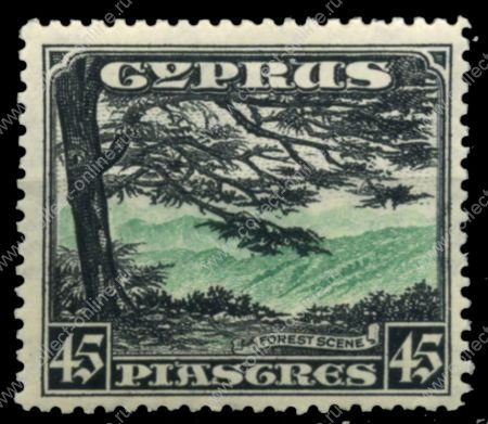 Кипр 1934 г. Gb# 143 • 45 pi. • Георг V основной выпуск • леса Троодоса • MH OG XF ( кат.- £110.00 )