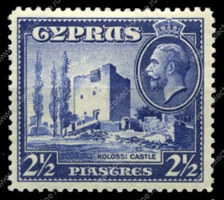 Кипр 1934 г. Gb# 138 • 2 Ѕ pi. • Георг V основной выпуск • Замок Колосси • MH OG XF ( кат.- £5.00 )