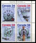 Канада 1986 г. SC# 1099-1102a • 34 c.(4) • изобретения и инновации в авиации • MNH OG XF • полн. серия • кв. блок