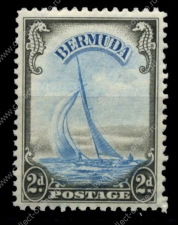 Бермуды 1938-52 гг. Gb# 112 • 2 d. • Георг VI основной выпуск • спортивная яхта в море • MNH OG XF ( кат.- £50 )