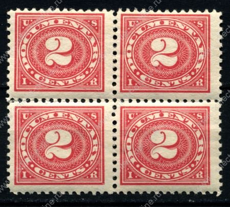 США 1917 г. SC# R229 • 2 c. • для документов • фискальный выпуск • MNH OG VF • кв.блок