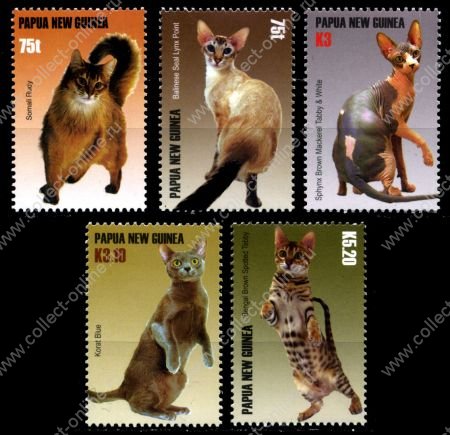 Папуа-Новая Гвинея 2005 г. • SC# 1195-9 • Кошки • MNH OG XF • полн. серия ( кат.- $10 )