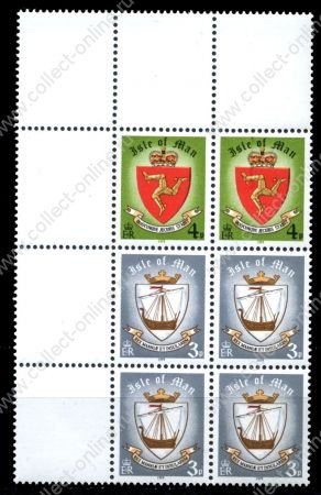 Мэн о-в 1979 г. SC# 146ab • 3p.+4p. • Гербы • стандарт • MNH OG XF • блок 6м.