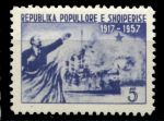 Албания 1957 г. Mi# 551 • 5 L. • 40-летие Октябрьской революции • крейсер "Аврора" • MNH OG VF ( кат. - €1.50 )