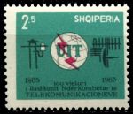 Албания 1965 г. • Mi# 939 • 2.50 L. • 100-летие Международного телекоммуникационного союза(ITU) • MNH OG VF ( кат.- €1 )