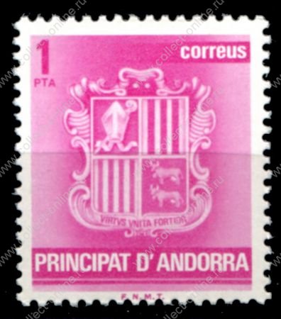 Испанская Андорра 1982 г. • Mi# 146 • 1 pt. • государственный герб • стандарт • MNH OG VF