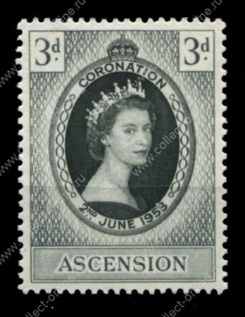 Вознесения о-в 1953 г. • Gb# 56 • Коронация Елизаветы II • MNH OG VF