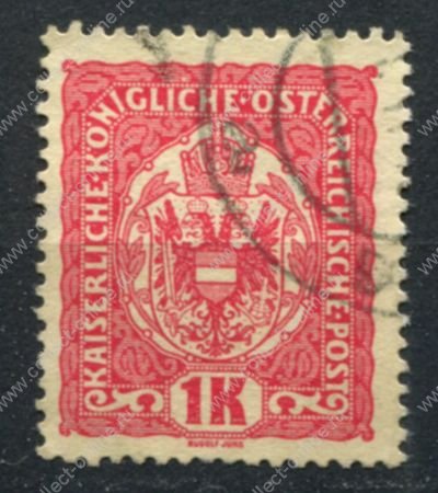 Австрия 1916 г. • Mi# 199 • 1 kr. • герб • стандарт • Used F-VF