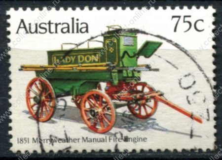 Австралия 1983 г. • SC# 860 • 75 c. • Старинные пожарные кареты • повозка 1851 г. • Used F-VF ( кат.- $1 )