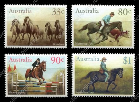 Австралия 1986 г. • Sc# 984-987 • 33 c. - $1 • лошади • полн. серия • MNH OG VF ( кат. - $6 )