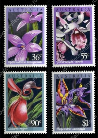 Австралия 1986 г. • Sc# 997-1000 • 36 c. - $1 • цветы орхидеи • полн. серия • MNH OG VF ( кат. - $6 )