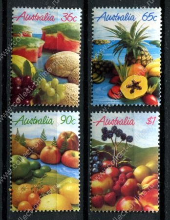 Австралия 1986 г. • Sc# 1015-1018 • 36 c. - $1 • местные фрукты • полн. серия • MNH OG VF ( кат. - $6 )