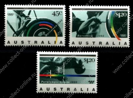 Австралия 1992 г. • Sc# 1268-1270 • 45 c. - $1.20 • летние Олимнийские Игры, Барселона • полн. серия • MNH OG VF ( кат. - $5 )