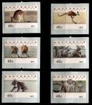 Австралия 1994 г. • Sc# 1288-1293 • 45 c.(6) • дикие животные(кенгуру и коалы) • самоклейки полн. серия • MNH OG VF ( кат. - $7 )