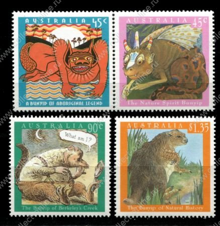 Австралия 1994 г. • Sc# 1376-1379 • 45 c. - $1.35 • персонажи легенд аборигенов • полн. серия • MNH OG VF ( кат. - $8 )