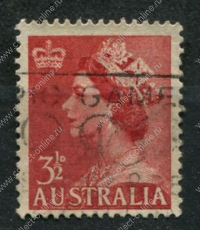 Австралия 1953-1956 гг. • Gb# 263 • 3½ d. • Елизавета II • стандарт • Used F-VF