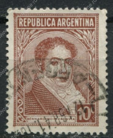 Аргентина 1935-1951 гг. • SC# 431 • 10 c. • осн. выпуск • президент Бернардино Ривадавия • Used F-VF