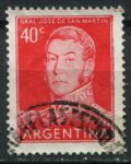 Аргентина 1945-1946 гг. • SC# 630 • 40 c. • осн. выпуск • Генерал Хосе де Сан Мартин • Used F-VF