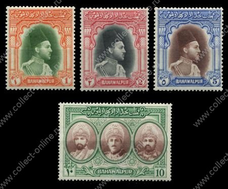 Пакистан • Бахавалпур 1948 г. • Gb# 35-8 • 1 - 10 R. • 2-й осн. выпуск (измененные цвета) • эмир и династия • MNH OG XF • полн. серия ( кат.- £7 )