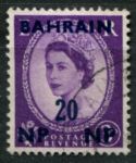 Бахрейн 1957-1959 гг. • Gb# 108 • 20 n.p. на 3 d. • Елизавета II • надп. на м. Великобритании • стандарт • Used F-VF