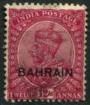 Бахрейн 1933-1937 гг. • Gb# 11 • 12 a. • Георг V • надп. на м. Индии • стандарт • Used F-VF ( кат.- £ 4 )