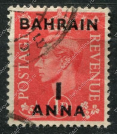 Бахрейн 1948-1949 гг. • Gb# 52 • 1 a. на 1 d. • Георг VI • надп. на м. Великобритании • стандарт • Used VF ( кат.- £3.5 )