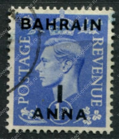 Бахрейн 1950-1955 гг. • Gb# 72 • 1 a. на 1 d. • Георг VI • надп. на м. Великобритании • стандарт • Used F-VF