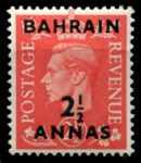 Бахрейн 1950-1955 гг. • Gb# 75 • 2½ a. на 2½ d. • Георг VI • надп. на м. Великобритании • стандарт • MNH OG VF ( кат.- £ 5 )