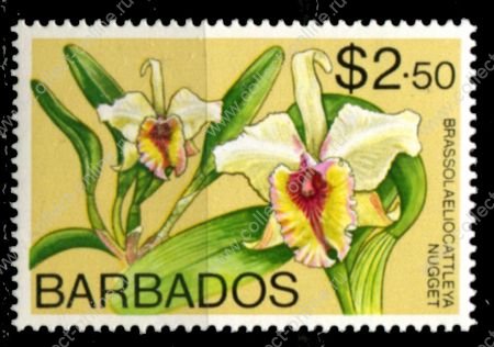 Барбадос 1974-1977 гг. • Sc# 409 • $2.50 • цветы (1-й выпуск) • орхидеи • MNH OG VF ( кат.- $3 )
