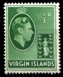 Британские Виргинские о-ва 1938-1947 гг. • Gb# 110 • ½ d. • Георг VI • осн. выпуск • мел. бум. •  MNH OG VF ( кат.- £3 )
