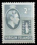 Британские Виргинские о-ва 1938-1947 гг. • Gb# 113 • 2 d. • Георг VI • осн. выпуск • мел. бум. •  MH OG VF ( кат.- £6 )